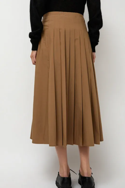 No.6 Store Pleated Wrap Skirt in Khaki