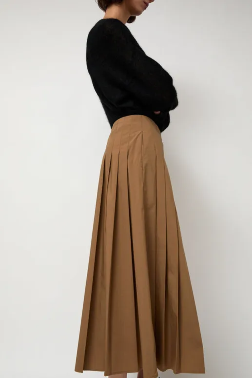 No.6 Store Pleated Wrap Skirt in Khaki