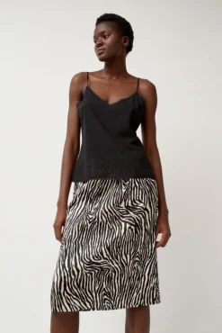 No.6 Store Printed Slip Skirt in Zebra Print