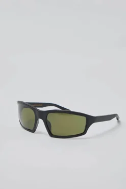 No.6 Store Raven Sunglasses in Matte Black and Green
