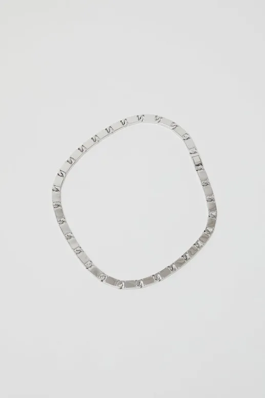 No.6 Store Rectangle Chain Link Necklace in Silver