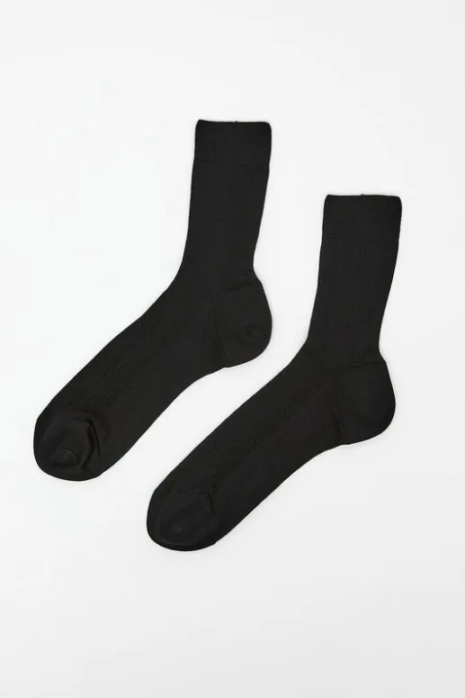 No.6 Store Ribbed Ankle Socks in Nero