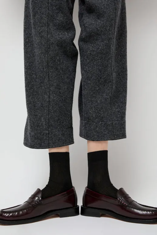 No.6 Store Ribbed Ankle Socks in Nero