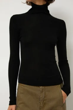 No.6 Store Ribbed High Neck in Black