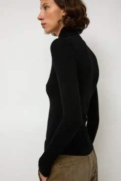 No.6 Store Ribbed High Neck in Black