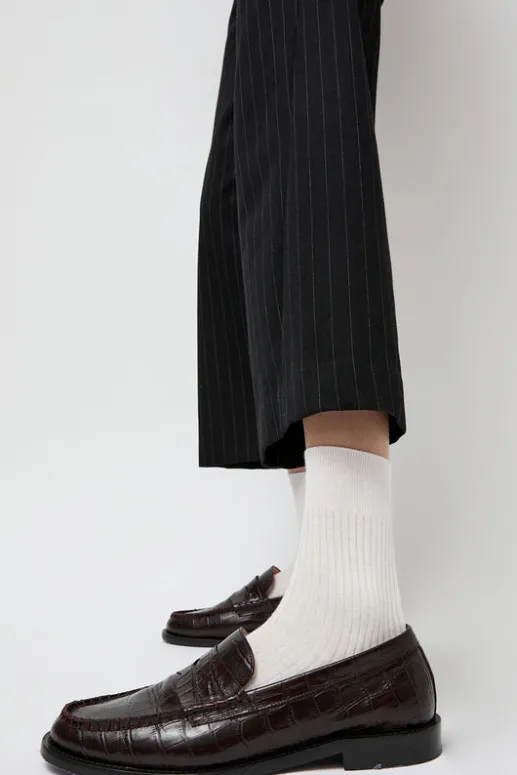No.6 Store Ribbed Mid Calf Bio Cotton Socks in Off White