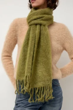 No.6 Store Ribbed Mohair Scarf in Matcha