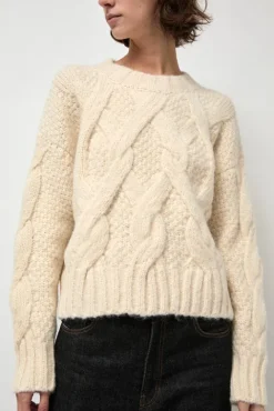 No.6 Store Rita Cable Sweater in Ivory