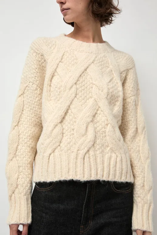 No.6 Store Rita Cable Sweater in Ivory