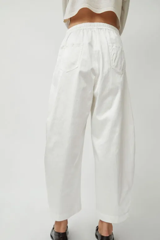 No.6 Store Satin Curved Pants in White