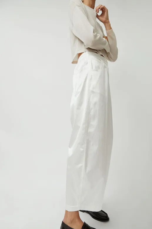 No.6 Store Satin Curved Pants in White