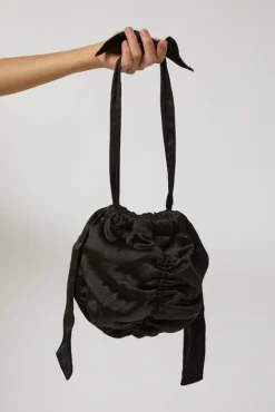 No.6 Store Satin Mini Ball Bag in Black