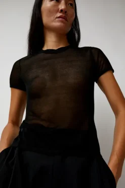 No.6 Store Sheer Baby Tee in Black