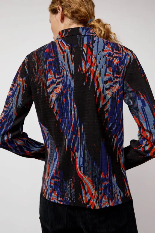 No.6 Store Silhouette Plisse Shirt in Blue Shadow Wing