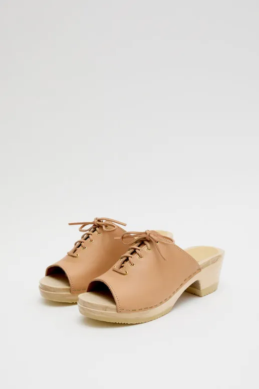 No.6 Store Simone Clog on Mid Heel in Desert