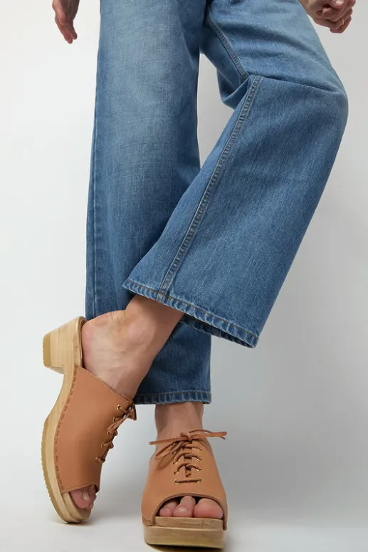 No.6 Store Simone Clog on Mid Heel in Desert