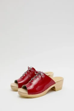 No.6 Store Simone Clog on Mid Heel in Red Patent