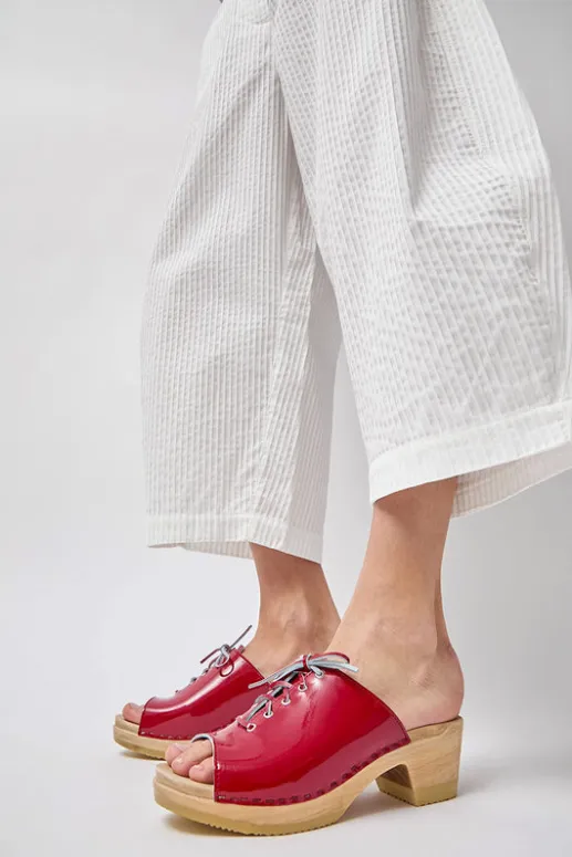 No.6 Store Simone Clog on Mid Heel in Red Patent