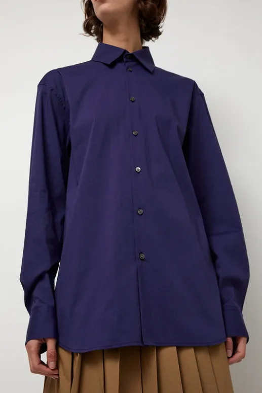 No.6 Store Slim Long Shirt in Ultramarine