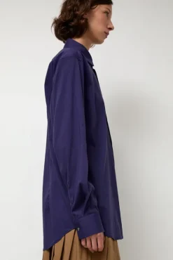 No.6 Store Slim Long Shirt in Ultramarine