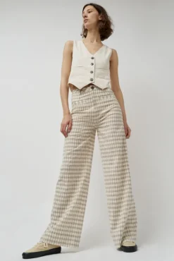 No.6 Store Soft Hank Pant in Bone Plaid