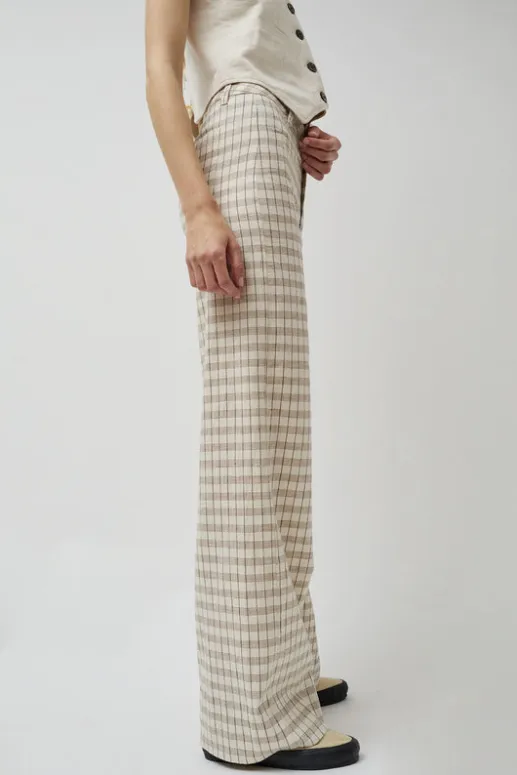 No.6 Store Soft Hank Pant in Bone Plaid