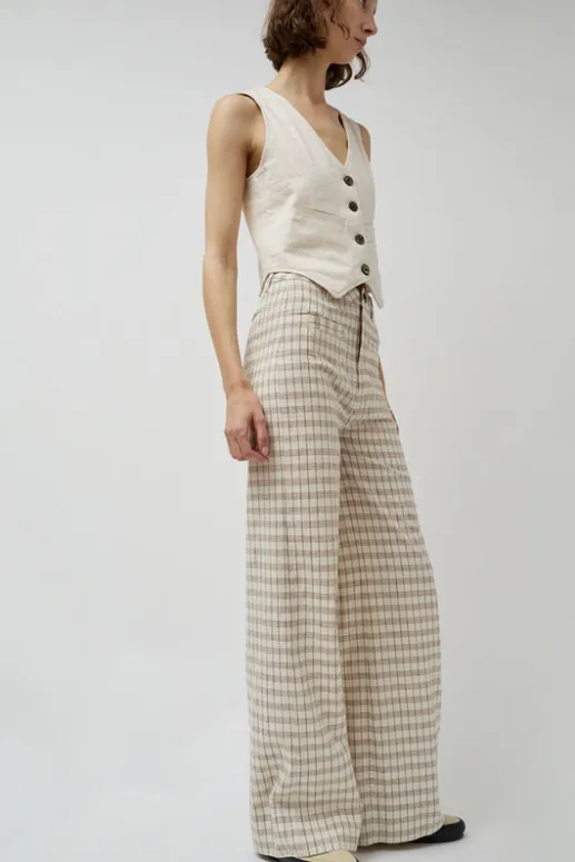 No.6 Store Soft Hank Pant in Bone Plaid