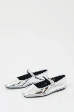 No.6 Store Square Toe Mary Jane in Silver Mirror