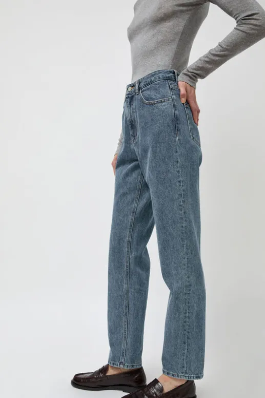 No.6 Store Straight Fit Denim in Mid Blue