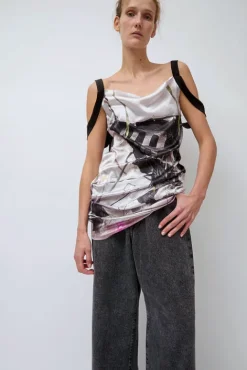 No.6 Store Strap Dress in Purple Print