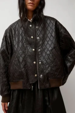 No.6 Store Theo Bomber in Brown Diamond
