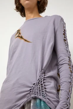No.6 Store Tosh Long Sleeve Tee in Mauve