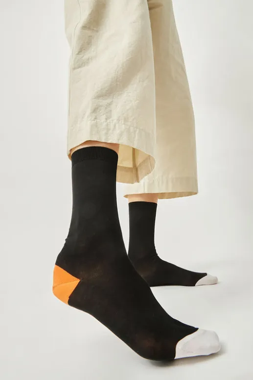 No.6 Store Tricolor Cotton Socks in Black