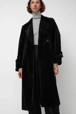 No.6 Store Trigonal Fall Coat in Black Velvet