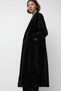 No.6 Store Trigonal Fall Coat in Black Velvet