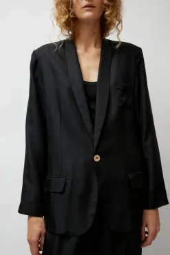 No.6 Store Twill Miami Blazer in Black