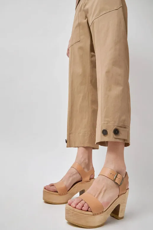 No.6 Store Two Strap Clog on Platform in Desert