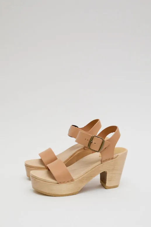No.6 Store Two Strap Clog on Platform in Desert