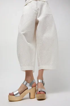 No.6 Store Two Strap Clog on Platform in Silver