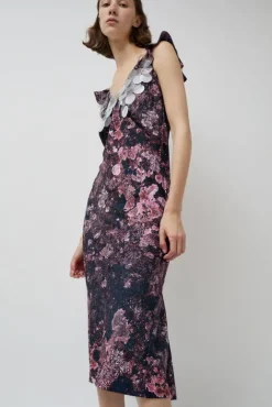 No.6 Store V Neck Sequin Dress in Purple Landscape