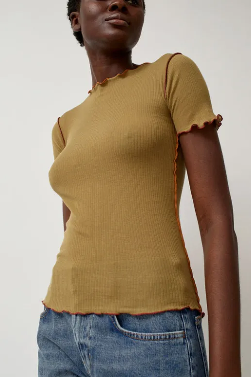 No.6 Store Vein Tee in Jade Brown