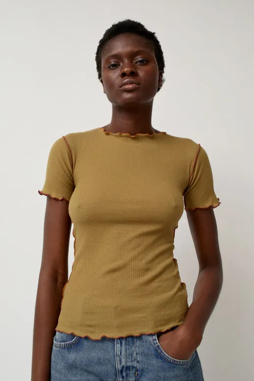 No.6 Store Vein Tee in Jade Brown