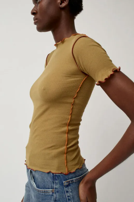 No.6 Store Vein Tee in Jade Brown