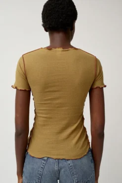 No.6 Store Vein Tee in Jade Brown