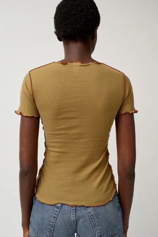No.6 Store Vein Tee in Jade Brown