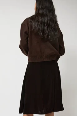 No.6 Store Velvet Midi Wrap Skirt in Brown