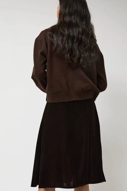 No.6 Store Velvet Midi Wrap Skirt in Brown