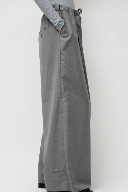 No.6 Store Virgin Wool Tailored Shared Pants in Gray
