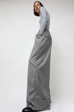 No.6 Store Virgin Wool Tailored Shared Pants in Gray
