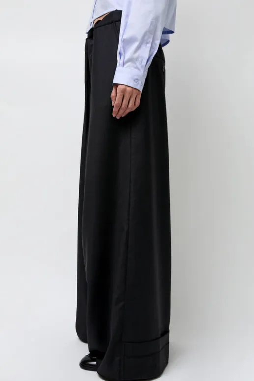 No.6 Store Virgin Wool Tailored Shared Pants in Black
